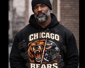 Football Bear Hoodie, Roaring Bear Helmet Hoodie, Unisex Football Sweatshirt, Bear Mascot Hoodie, Game Day Streetwear Hoodie