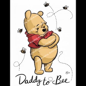 Anuncio de embarazo familiar "Abejita" de Winnie the Pooh / Clipart de revelación de género inspirado en Winnie the Pooh / Mamá a abejita, papá a abejita, futura hermana