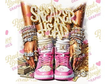 Cabeza de zapatilla con gráficos de lujo / PNG transparente / Listo para DTF / Diseño digital de ropa urbana