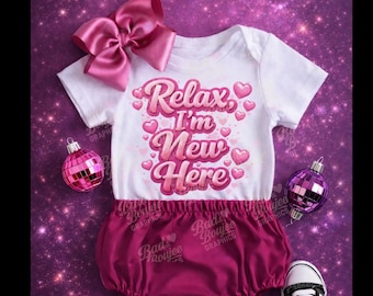 Relájate, soy nuevo aquí, bebé, diseño PNG / Cita para recién nacidos (descarga digital)