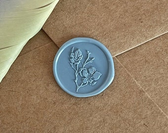 Floral Wax Seal - Adhesive Backing - Just Peel and Stick To Your Desired Surface