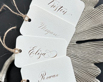 Custom Lettered Tag -Hand Written Names In Your Choice of Calligraphy Script