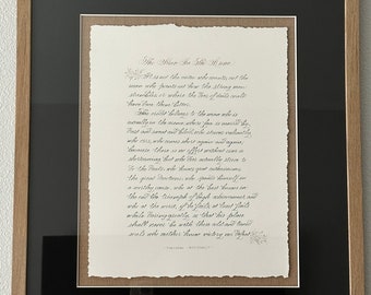 Wedding Vows , Large Custom Hand Written Calligraphy Print