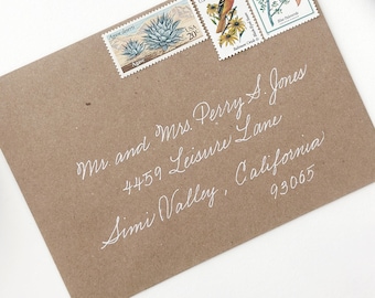 Hand Addressed Envelope In Classic Clean Cursive style for Special Events, Weddings or Parties