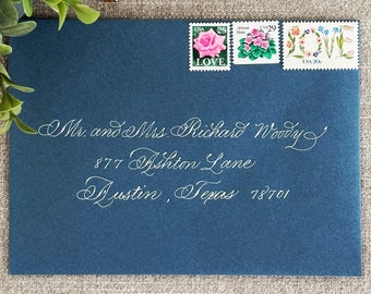 Bespoke Hand Addressed Envelope - Italian Script Calligraphy - Perfect for Wedding, Event and Party Invitations. Envelope Calligraphy