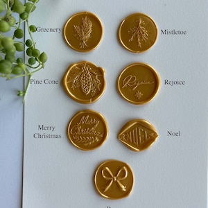 Christmas Wax Seal Stickers - Adhesive Backing - Peel and Stick to Desired Surface