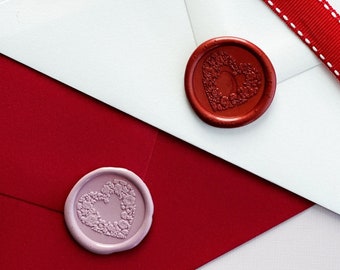 Heart Wax Seal - Adhesive Backing - Just peel and apply to your desired service