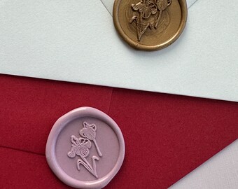 Orchid Wax Seal - Adhesive Backing - Just peel and apply to your desired service