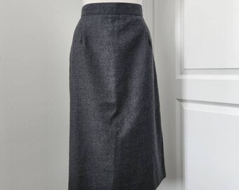 Mr Leonard by Len Wasser Virgin Wool Gray Pencil Skirt Size 14