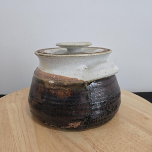 Ceramic Pot With Handles And Lid, Pottery, Glazed Stoneware