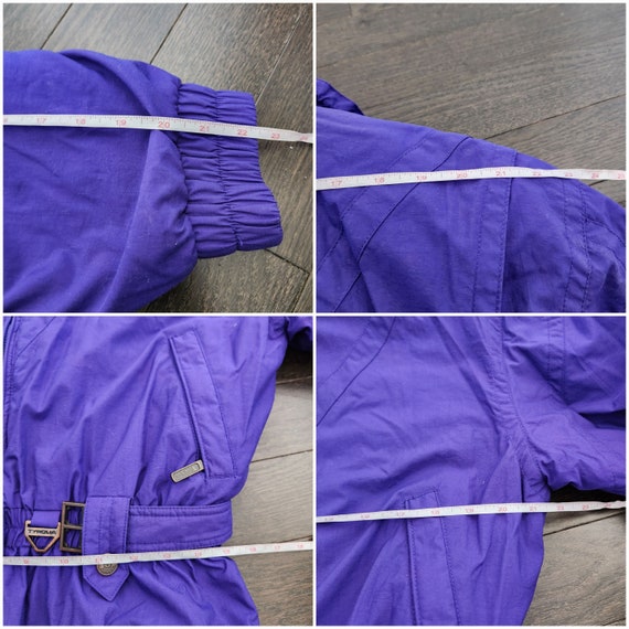 Tyrolia 80's/90's Ski Suit Purple Belted Jacket S… - image 9