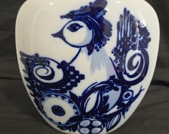 Rosenthal Vase Bjorn Wiinblad Blue White Porcelain Vase Studio Line Germany