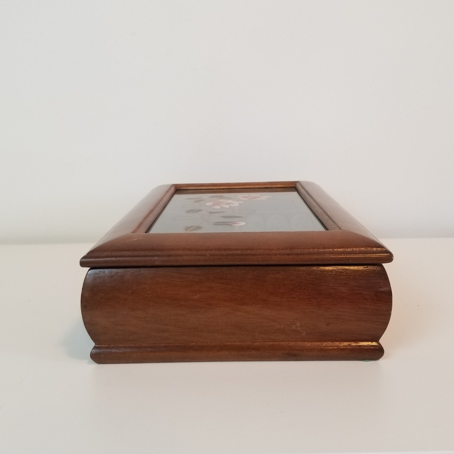 Vintage Wood and Glass Jewelry Box/ Jewelry Display Organizer Etsy