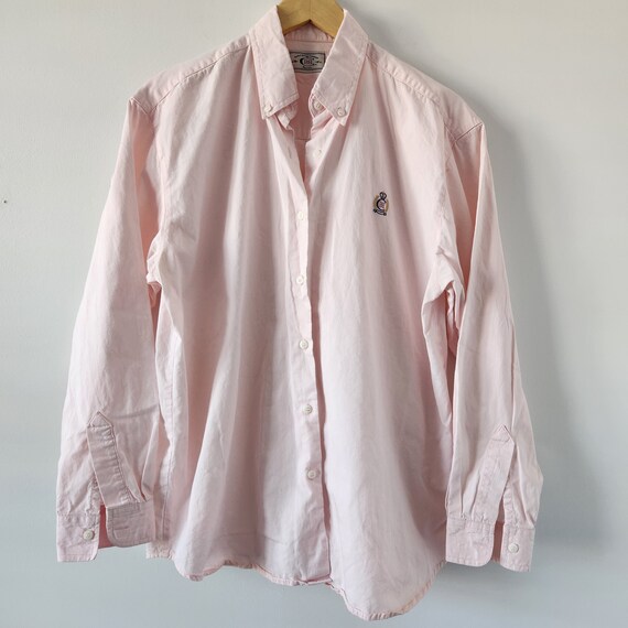 Bugle Boy 1990's Button Down Cotton Logo Crest Pr… - image 6