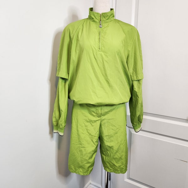 Vintage Y2K Escada Sport Golf Neon Green 2 Piece Set, Athleisure Size 40 EU, 10 US,