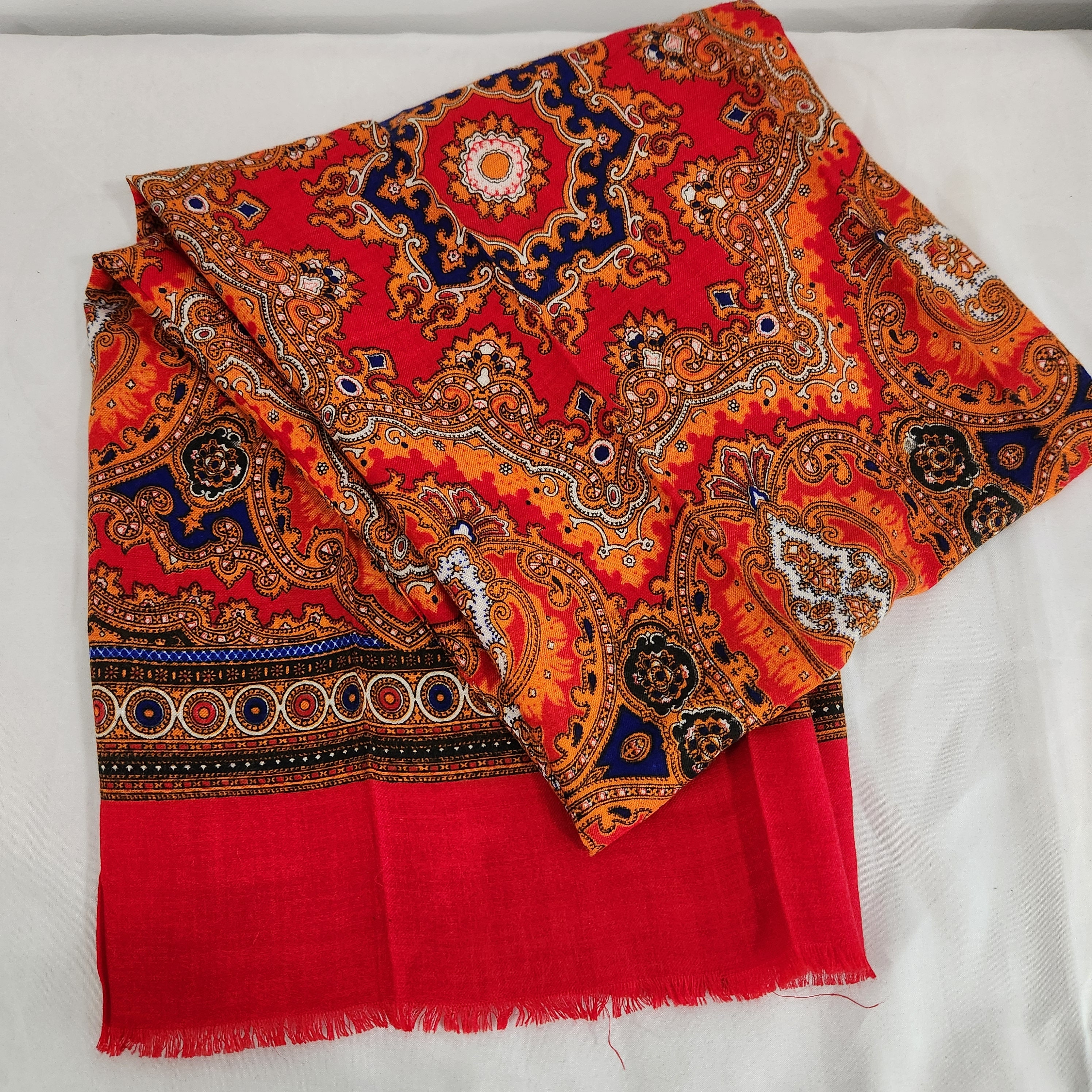 Cashmilon Acrylic Long Scarf, Made in Japan, Multi Color