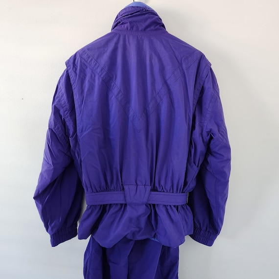 Tyrolia 80's/90's Ski Suit Purple Belted Jacket S… - image 6