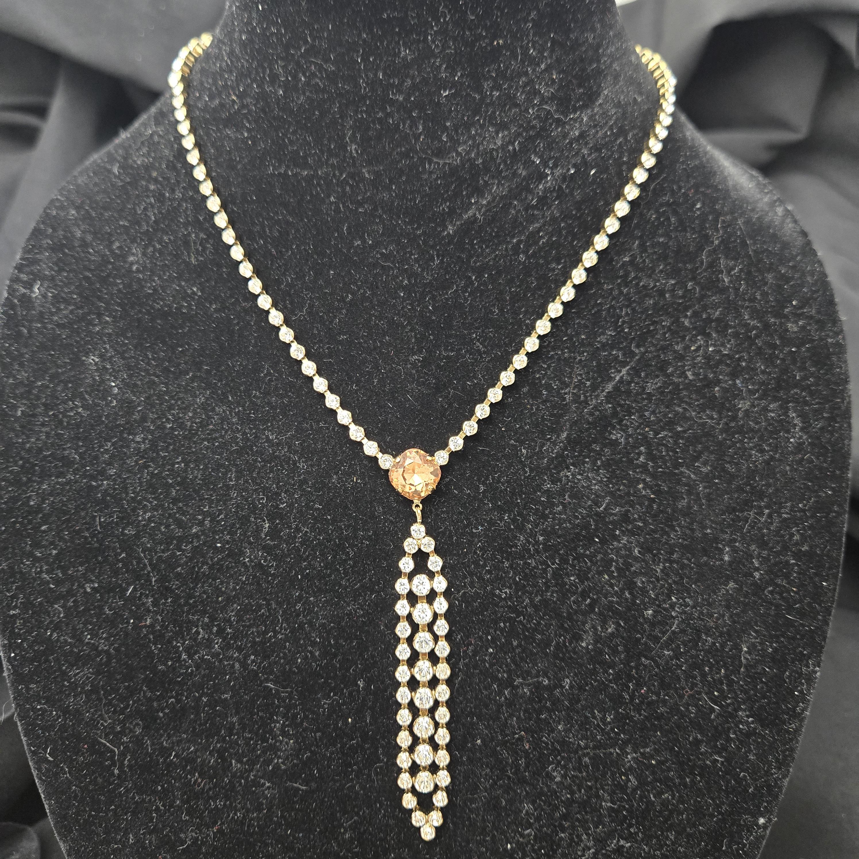 Lot Vintage Collier + Broche En Cristal De Bohème - Occasion à Nettoyer