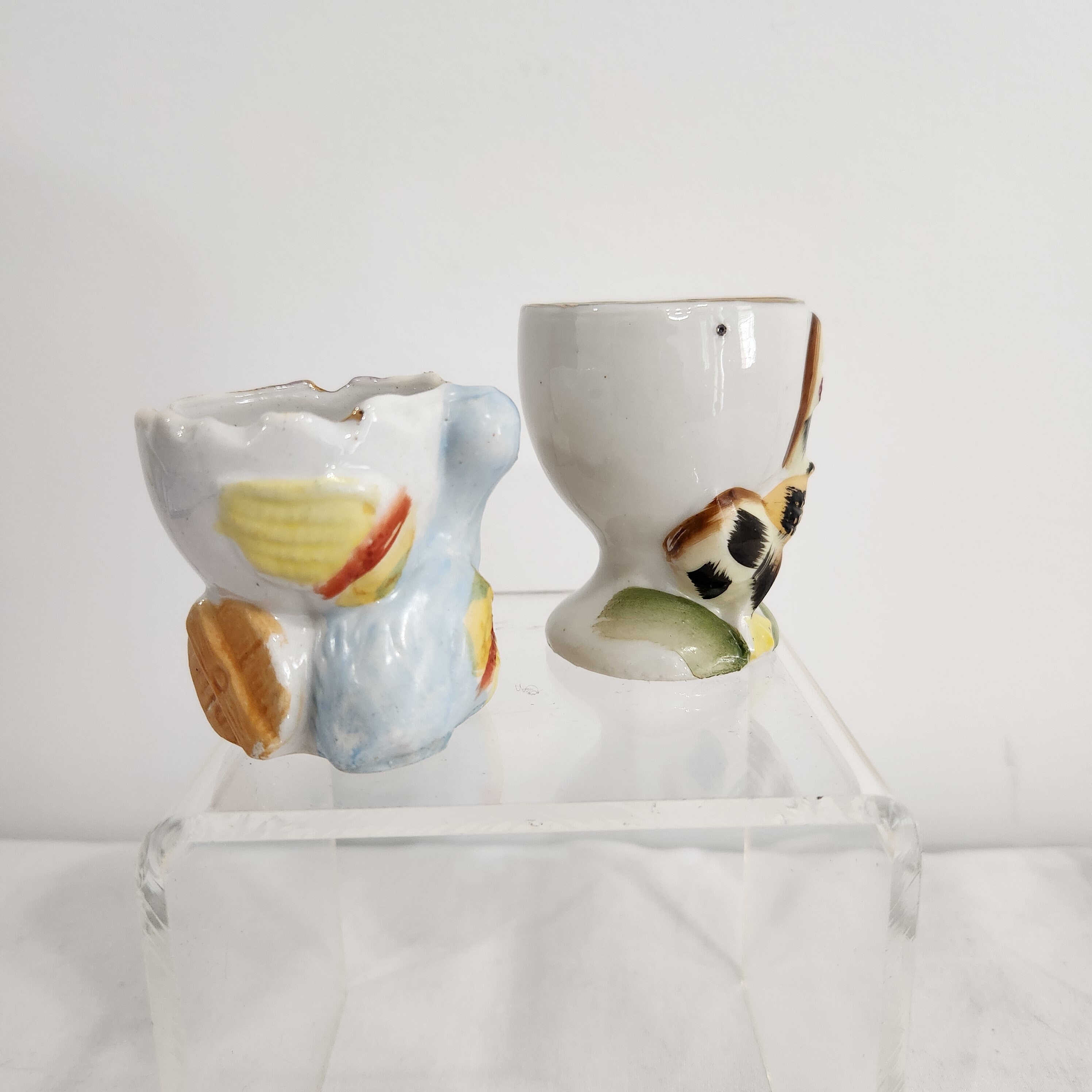 【Thomas Wilkinson & Sons】 エッグセット エッグカップ Set of 2 Vintage Egg Cups, Made in Japan, Kitschy, Animal
