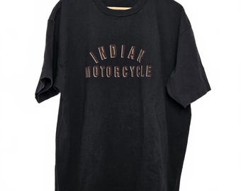 Vintage Indian Motorcycle Shirt Men's Large Tee Black