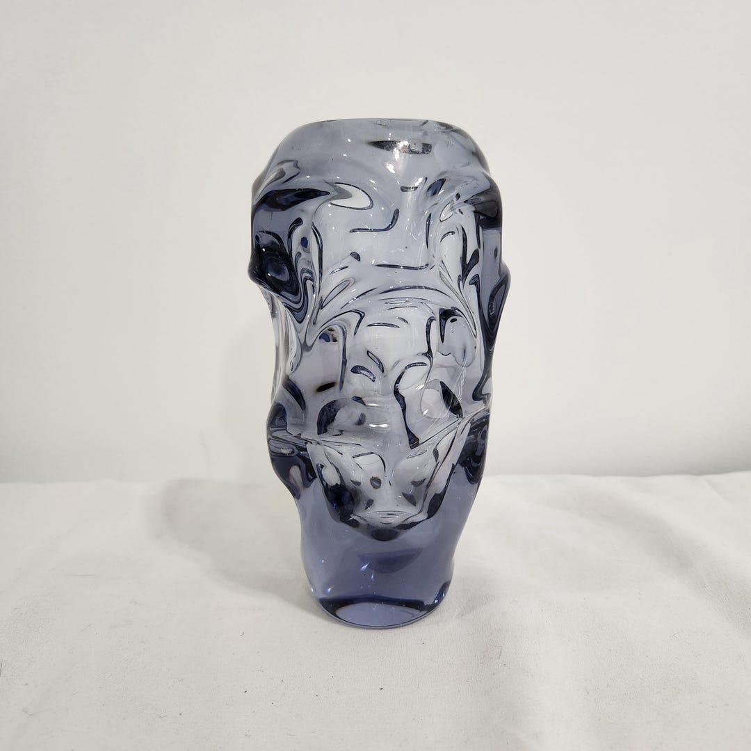 60's Vintage アートガラス Vase by BERANEK,JAN MCM Mid Century Art Glass Amethyst Jan Beranek Art Glass