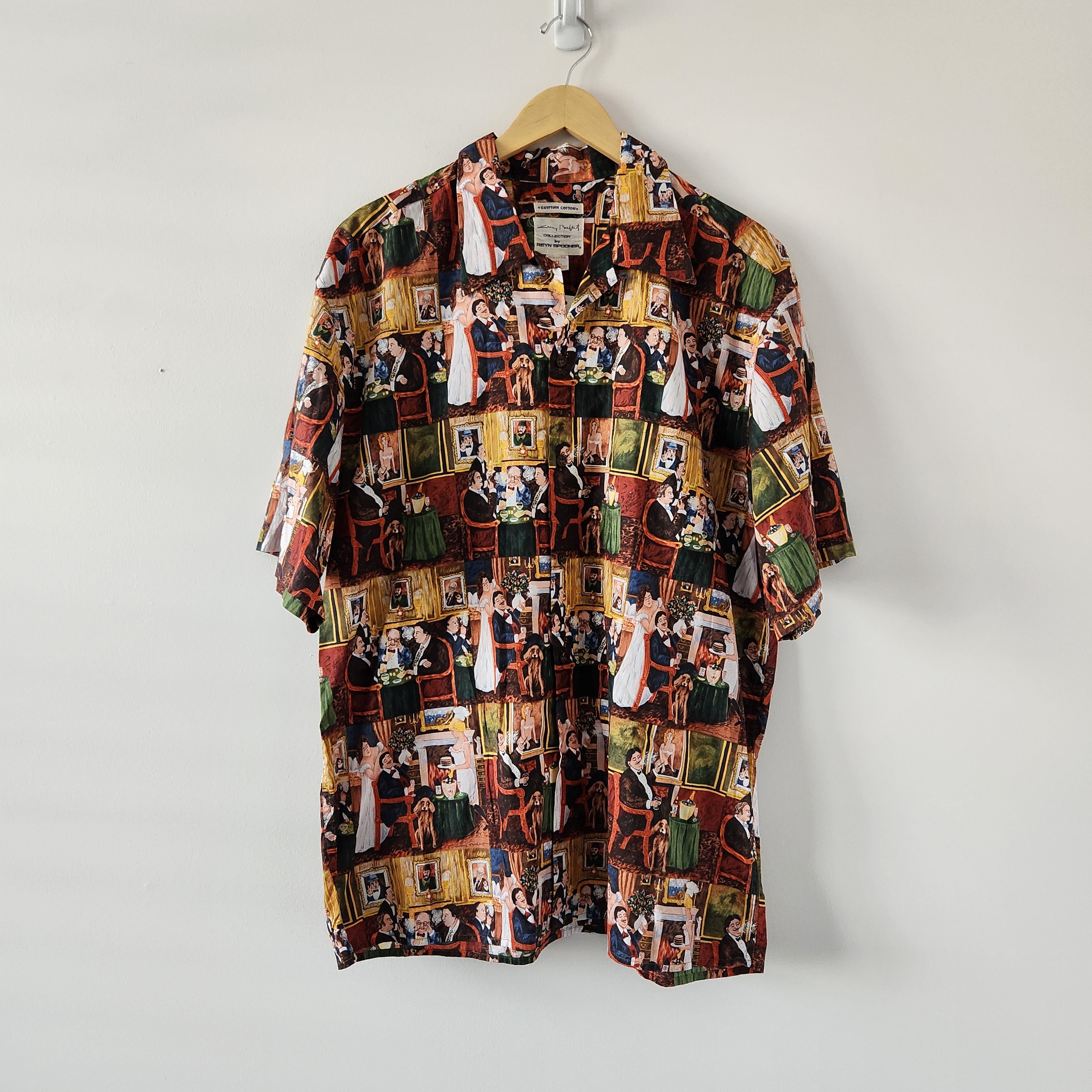 Reyn Spooner Guy Buffet Collection Gentleman's Club Scene Graphic Reyn Spooner Guy Buffet Collection Gentleman's Club Scene Graphic