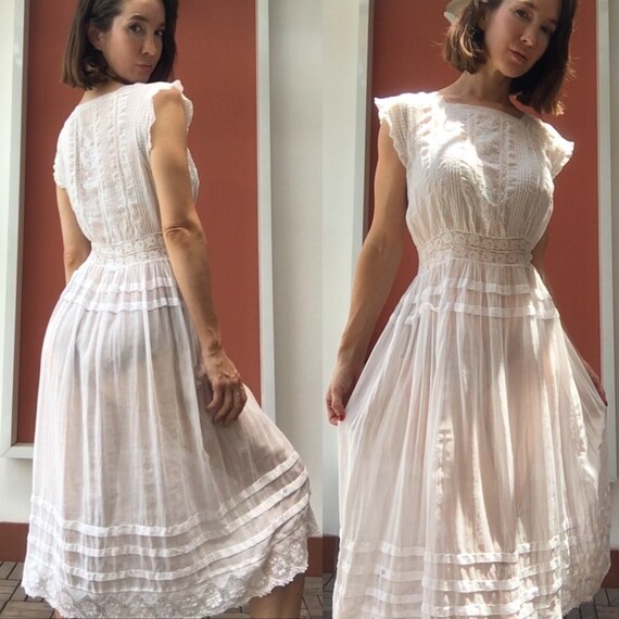 Vintage white sheer petticoat