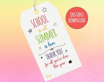 PRINTABLE Teacher Appreciation Gift Tags Last Day of School - Etsy