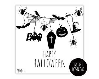 Halloween Treat Tags | Party Favor Tags | Printable | Cookie Tags | Gift Tags | Treat Bag Tags | Trick Or Treat Tags | For Students Teachers