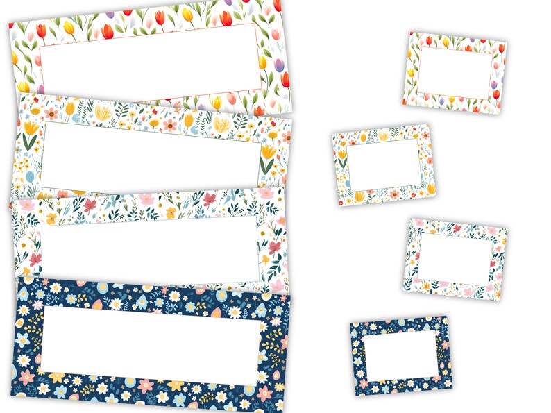 Classroom Name Tags Template Floral Flowers Editable | Printable ...