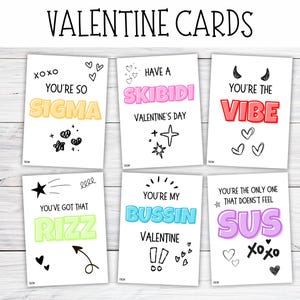 Valentine&#39;s Day Cards Kids Slang, Funny Printable Classroom Valentine, Teen Tween School Valentines, Boys Valentines, Funny Valentine Cards