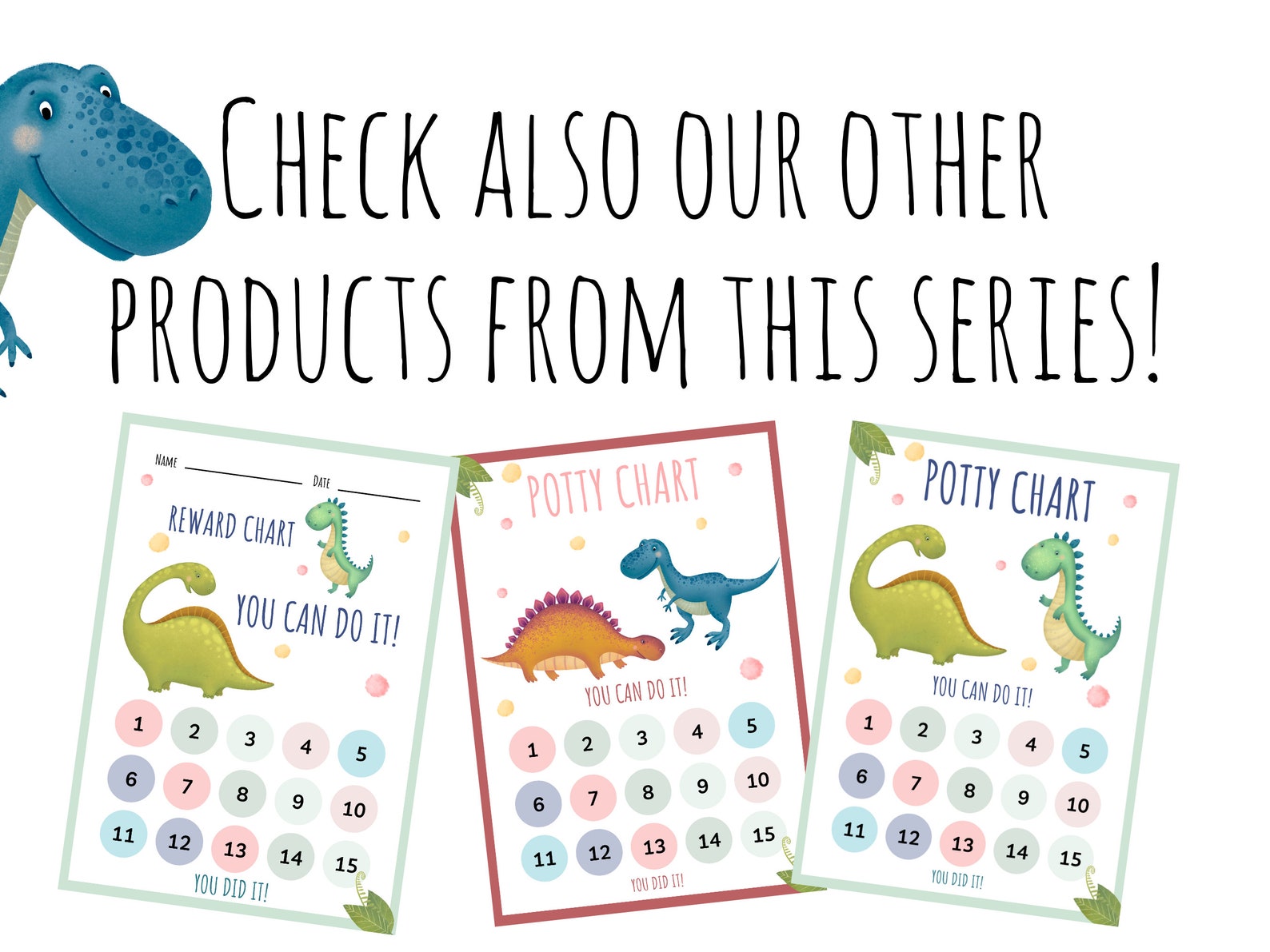 Potty Chart Dinosaurs Printable | Potty Training Chart | Reward Chart ...