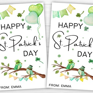 St. Patricks Day Gift Tags | Printable | Editable | Happy St. Patrick&#39;s Day Tag | Favor Tag