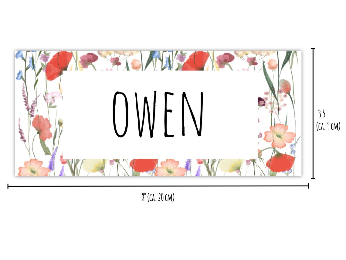 Classroom Name Tags Template Flowers | Editable | Printable ...