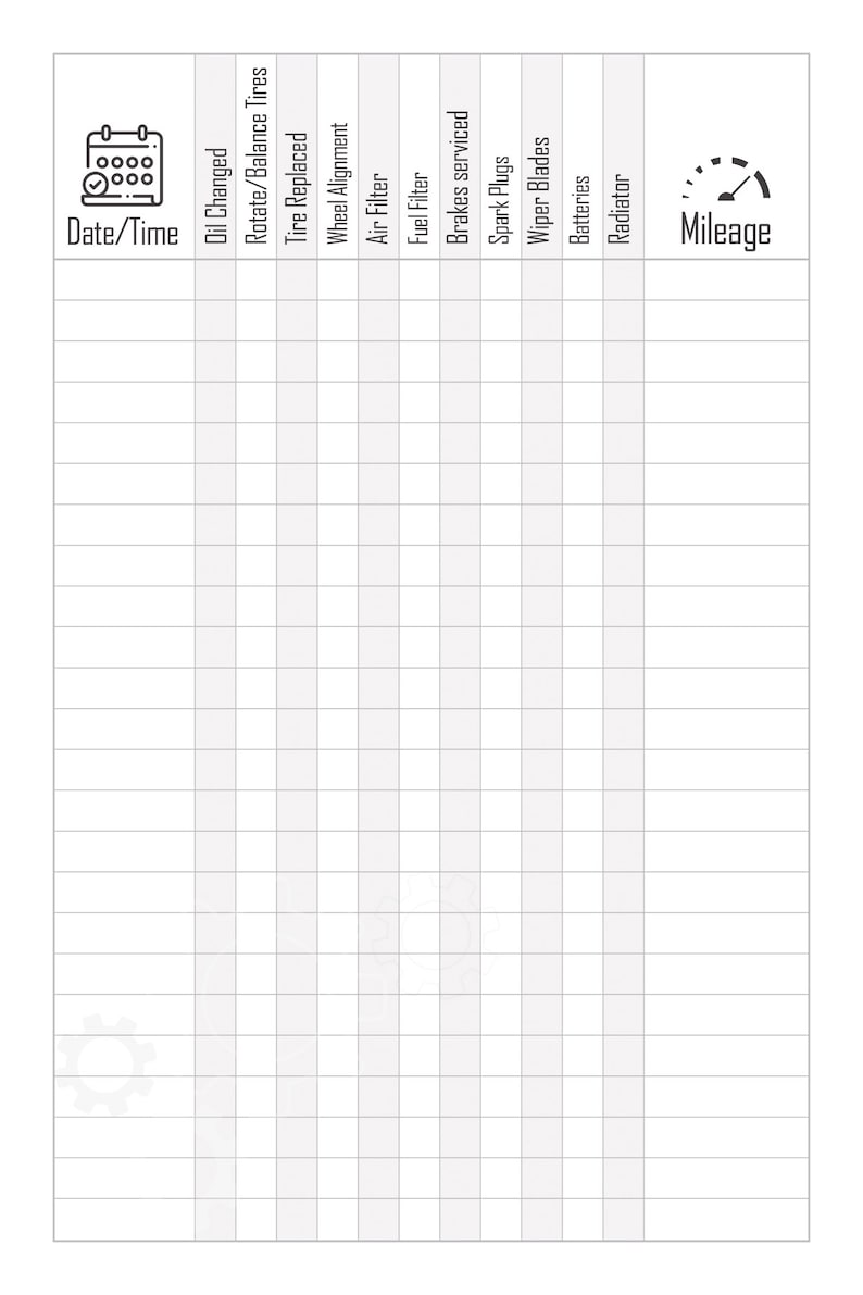 Vehicle Maintenance Log Printable PDF Instant Download Car Maintenance Auto Repair Service Checklist KDP image 4