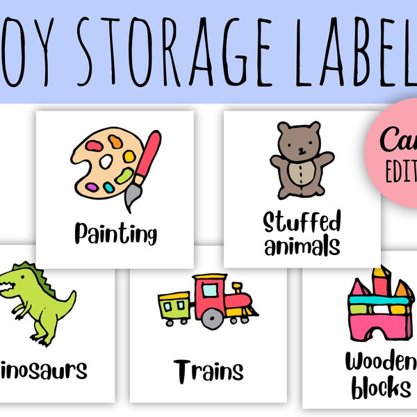 Toy Storage Labels Editable | Printable | Toys Organizer | Toy Trofast Bin Labels | Montessori | Homeschool Organization | Playroom Labels