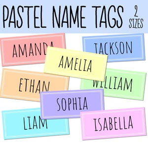 Classroom Name Tags Template Pastel Editable | Printable | Elementary School Name Tags | Back To School | Classroom Labels | Desk Plates