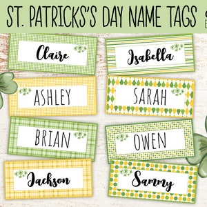 St. Patrick's Day Name Tags Template Classroom Editable | Printable ...