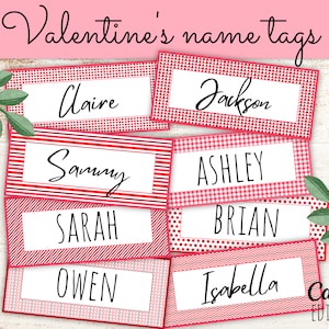 Modello di targhette per nome di San Valentino modificabili per aula/stampabili/etichette per aula/targhette per nome portaoggetti/piatti da scrivania targhette per studenti per insegnanti di scuola