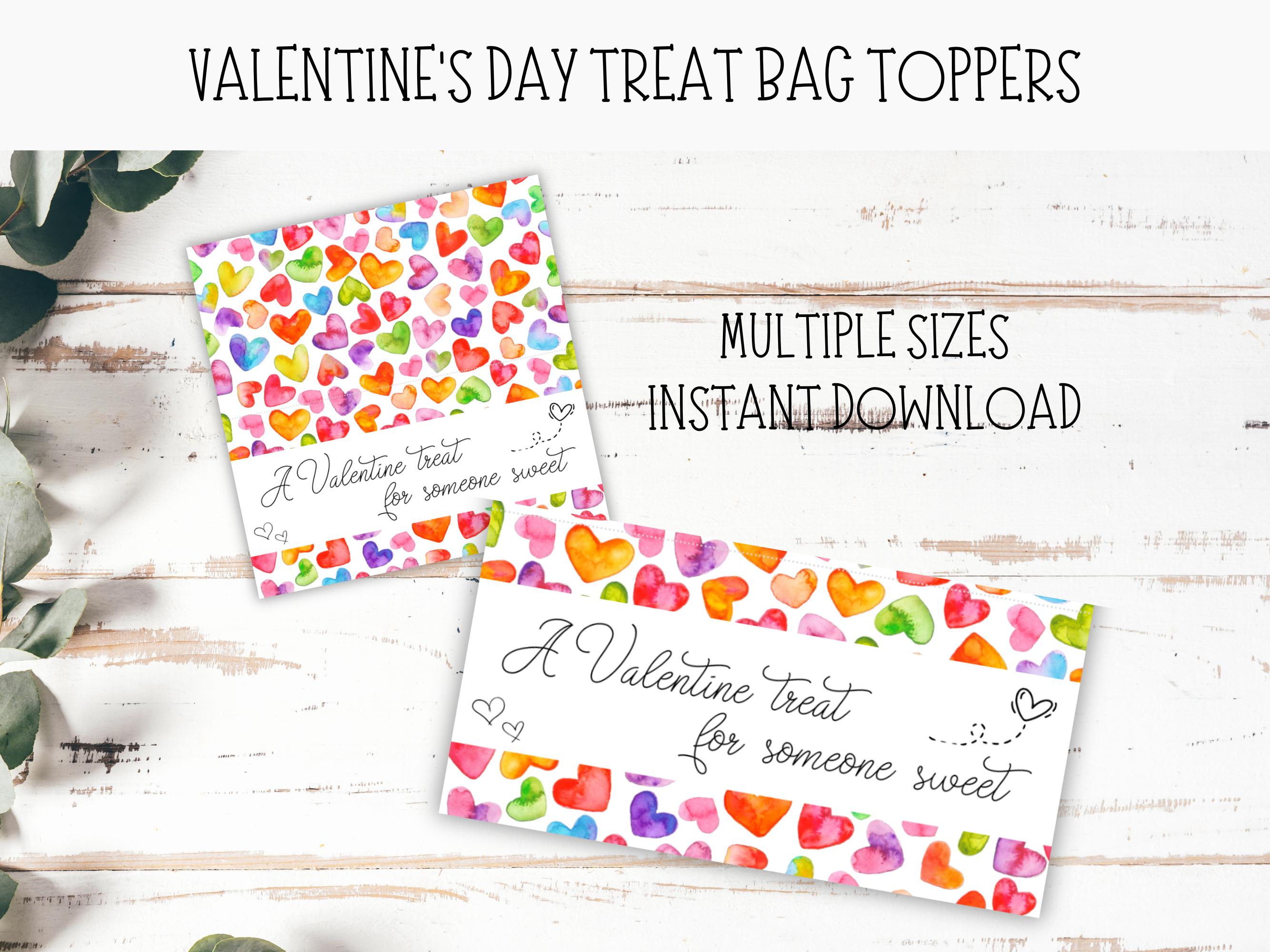Valentine's Treat Bag Topper | Printable Cookie Candy Bag Topper School ...
