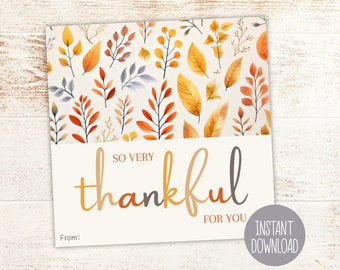 Label met bedankje voor Thanksgiving | Bedanktag | Waardering Tag Docenten Personeel Collega Klant PTO | Tag voor herfsttraktatie | Cadeaukaartje voor snoep