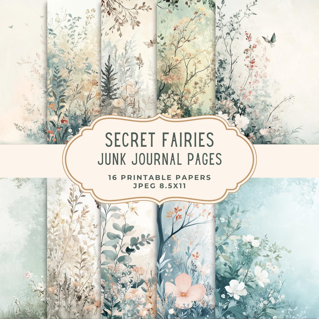 Fairy Woodland Junk Journal Pages, Forest Whimsical Ephemera ...