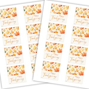 Thanksgiving Treat Tag Label Thank You Tag Appreciation Tag Teachers Staff Coworker Client PTO Autumn Fall Favor Tag Candy Gift Tag image 3