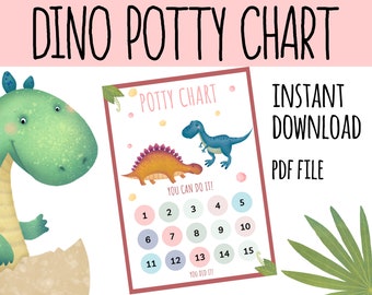 Potty Chart Dinosaurs Printable | Potty Training Chart | Reward Chart | Reward Jar