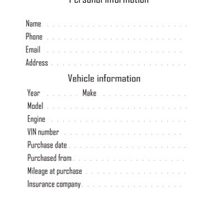 Vehicle Maintenance Log Printable PDF Instant Download Car Maintenance Auto Repair Service Checklist KDP image 3