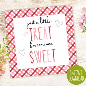 Valentine&#39;s Day Treat Tag | Sweet Treat Tag Label | Appreciation Tag Teachers Staff Coworker Client | Valentine&#39;s Favor Tag | Candy Gift Tag
