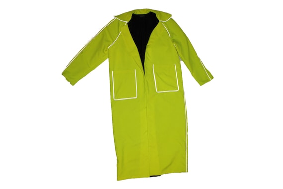 Neon Trench Coat With Reflective Trimming Etsy