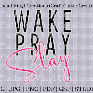 Wake Pray Slay SVG Cut file with Offset