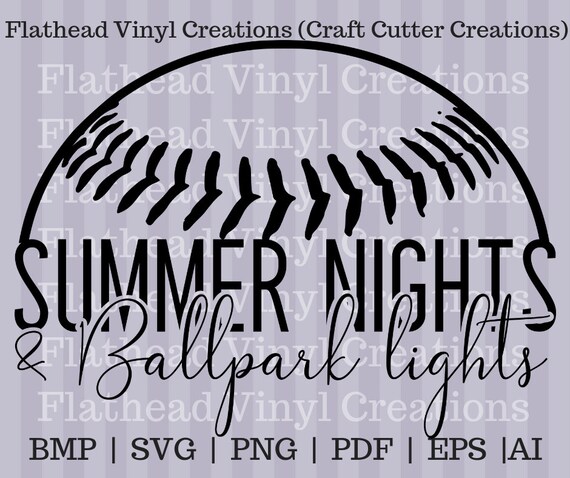 Download Softball Baseball Summer Nights Ballpark Lights Svg Cut File Etsy