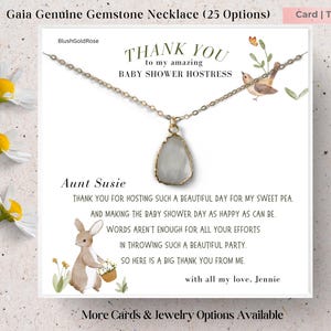 Genuine Natural Gemstones Necklace •Hostess Gift for Baby Shower,Thank you gift for baby shower hostess• Hostess Baby Shower Thank you,TH17b